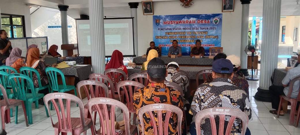 Musyawarah Desa Penetapan Status Indeks Desa Tahun 2025 dan Pembentukan Tim Penyusun Rencana Kerja Pemerintah Desa (RKPDes) Tahun Anggaran 2026 Desa Nusawungu, Kecamatan Nusawungu